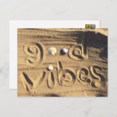 Beach Sand Seashells Photo Fun Good Vibes Quote Briefkaart (Voorkant / Achterkant)