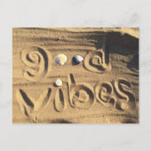 Beach Sand Seashells Photo Fun Good Vibes Quote Briefkaart (Voorkant)