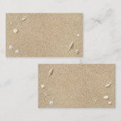 Beach Sand Seashells Place Card Visitekaartje (Voorkant / Achterkant)