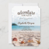 Beach, Sand, Seashells Retirement Party Kaart (Voorkant)