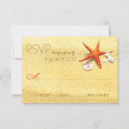 Beach Sand Seashells RSVP-kaart RSVP Kaartje