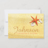 Beach Sand Seashells RSVP-kaart RSVP Kaartje (Achterkant)