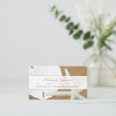 Beach Sand Seashells Simple Business Card Template Visitekaartje (Staand voorkant)