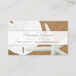 Beach Sand Seashells Simple Business Card Template Visitekaartje