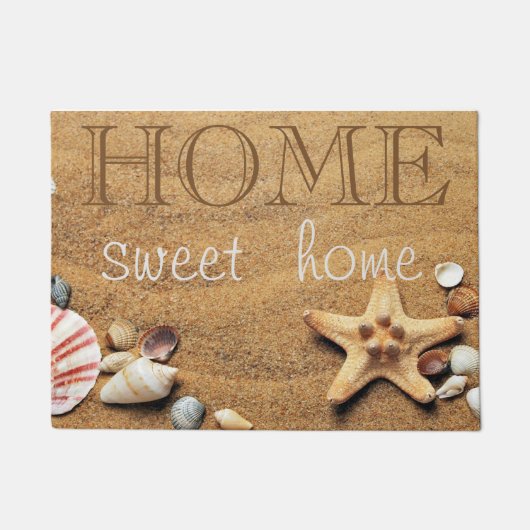 Beach, Sand, Seastar, Seashell, Home Sweet Home Deurmat (Voorkant)