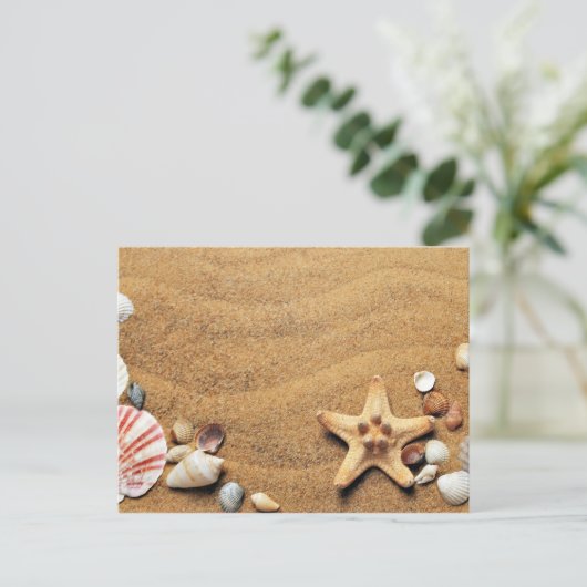 Beach Sand Shells Briefkaart (Staand voorkant)