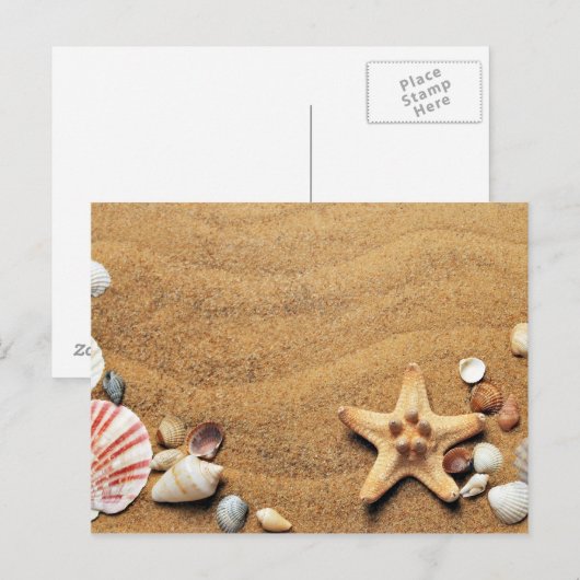 Beach Sand Shells Briefkaart (Voorkant / Achterkant)