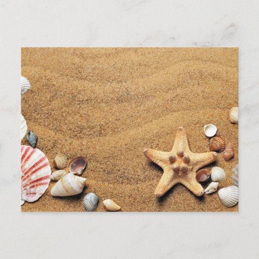 Beach Sand Shells Briefkaart (Voorkant)
