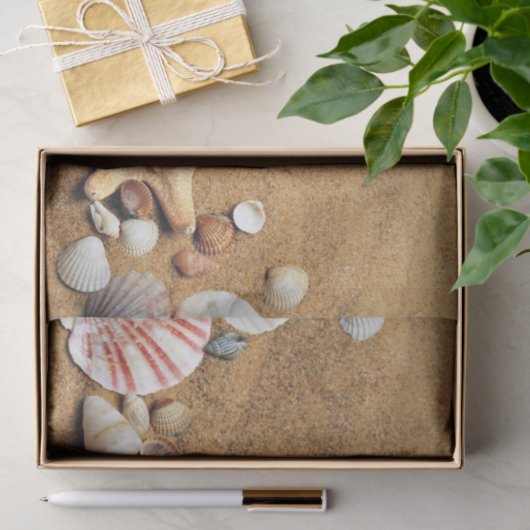 Beach Sand Shells Tissuepapier (Geschenk)