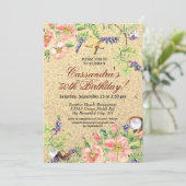 Beach Sand Shells Waterverf Floral 50th Birthday Kaart (Staand voorkant)