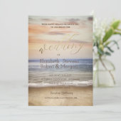 Beach Sand Sky Wedding Kaart (Staand voorkant)