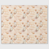Beach Sand Starfish Bottles Cadeaupapier (Vlak)