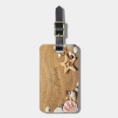 Beach, Sand, Starfish, Seashells - Personalizeerd Bagagelabel (Voorkant verticaal)