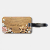 Beach, Sand, Starfish, Seashells - Personalizeerd Bagagelabel (Achterkant horizontaal)