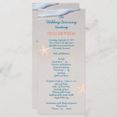Beach Sand Tall Wedding Program Sjablonen (Voorkant / Achterkant)