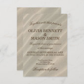 Beach Sand Textured Wedding Invitation Kaart (Voorkant / Achterkant)
