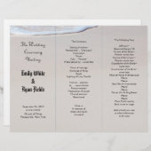 Beach Sand Tri-Fold Wedding Program Sjabloon (Voorkant / Achterkant)