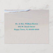 Beach Sand Tropical Wedding Save the Date Briefkaa Aankondigingskaart (Achterkant)