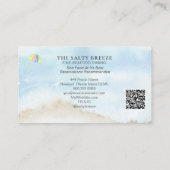 *~* Beach Sand Umbrella Waterverf Zee Ocean QR Visitekaartje (Achterkant)