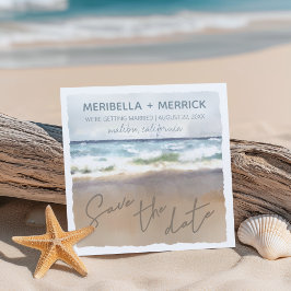 Beach Sand Waterverf Weddenschap Save the Date