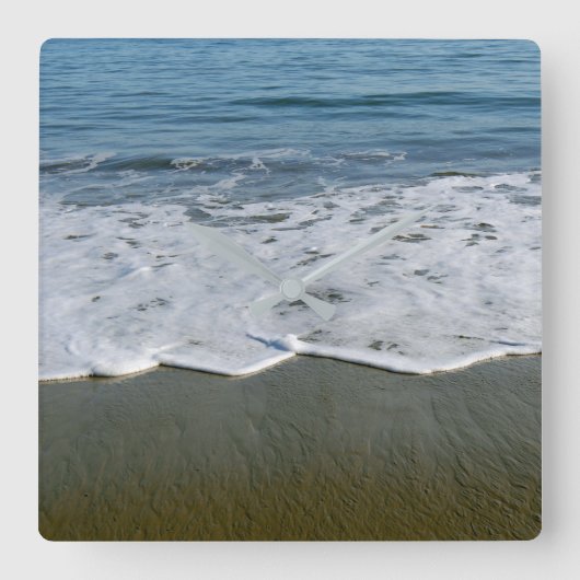 Beach/Sand/Waves Vierkante Klok (Voorkant)