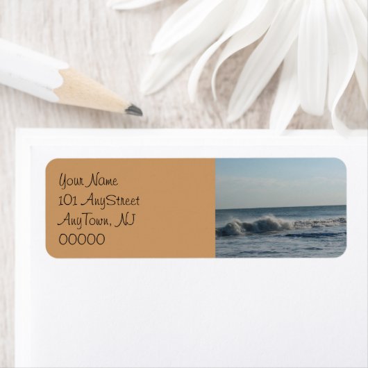 Beach Sand Wedding Adresetiketten Etiket (Insitu)