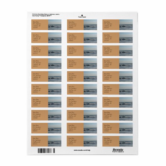 Beach Sand Wedding Adresetiketten Etiket (Full Sheet)
