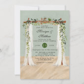 Beach Sand White Canopy Tropical Modern Wedding Kaart (Voorkant)