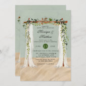 Beach Sand White Canopy Tropical Modern Wedding Kaart (Voorkant / Achterkant)