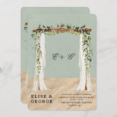 Beach Sand White Canopy Tropical Unique Wedding Kaart (Voorkant / Achterkant)