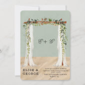 Beach Sand White Canopy Tropical Unique Wedding Kaart (Voorkant)