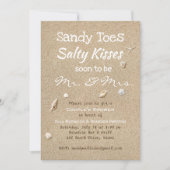 Beach Sand White Typography Couple's Shower Kaart (Voorkant)
