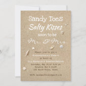 Beach Sand White Typography Engagement Party Kaart (Voorkant)