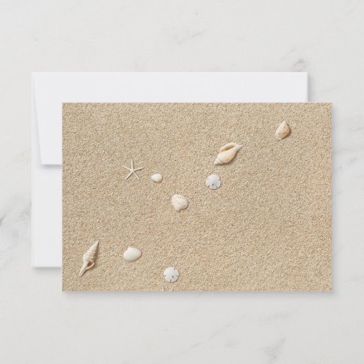 Beach Sand White Typography RSVP (Achterkant)
