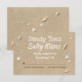 Beach Sand White Typography RSVP Kaartje (Voorkant / Achterkant)