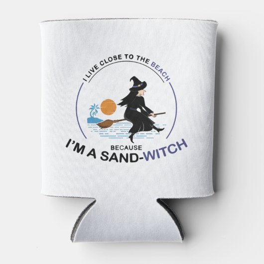 Beach Sand-Witch voor Halloween Party Blikjeskoeler (Voorkant)