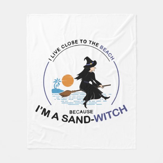 Beach Sand-Witch voor Halloween Party Fleece Deken (Voorkant)