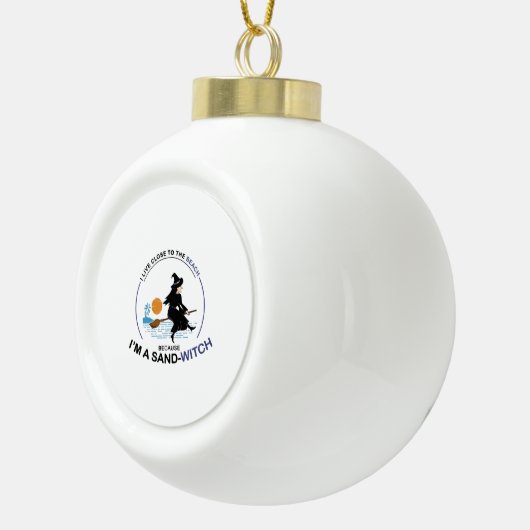 Beach Sand-Witch voor Halloween Party Keramische Bal Ornament (Rechts)