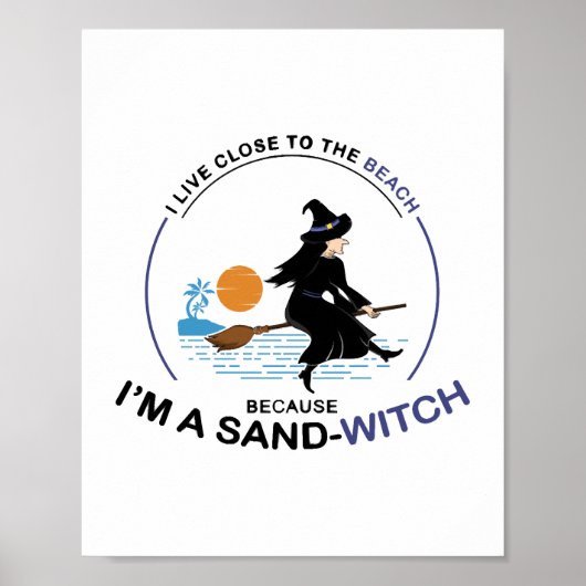Beach Sand-Witch voor Halloween Party Poster (Voorkant)