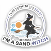 Beach Sand-Witch voor Halloween Party Sticker (Voorkant)