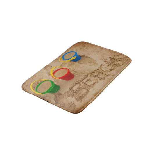 Beach Sand Words Badmat (Gekanteld)