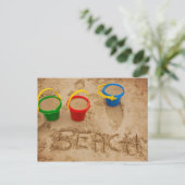 Beach Sand Words Briefkaart (Staand voorkant)