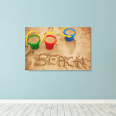 Beach Sand Words Canvas Afdruk (Insitu (Houten vloer))