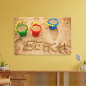 Beach Sand Words Canvas Afdruk (Insitu (Woonkamer))