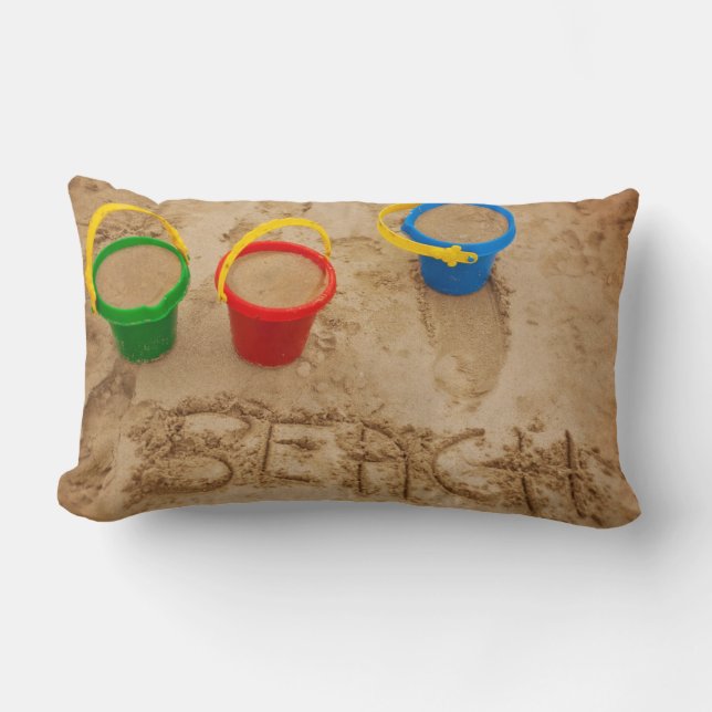 Beach Sand Words Kussen (Voorkant)