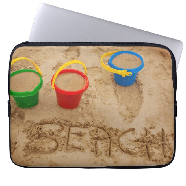 Beach Sand Words Laptop Sleeve (Voorkant)