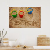 Beach Sand Words Poster (Keuken)