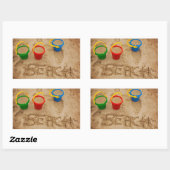 Beach Sand Words Rechthoekige Sticker (Vel)