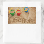 Beach Sand Words Rechthoekige Sticker (Tas)