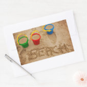 Beach Sand Words Rechthoekige Sticker (Envelop)